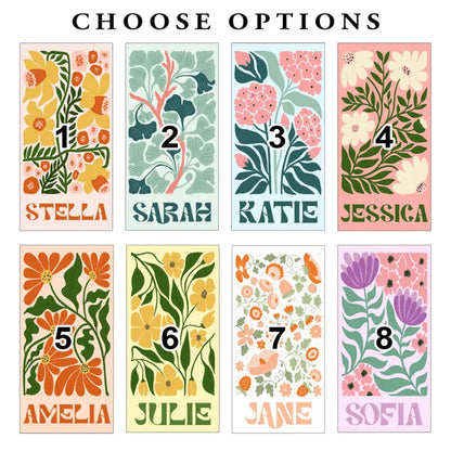 Personalized Retro Beach Towel with Name,Groovy Vibes Beach,Retro Floral Towel
