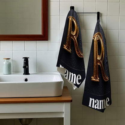 2pcs Customizable Text Towel, Name Custom Towel