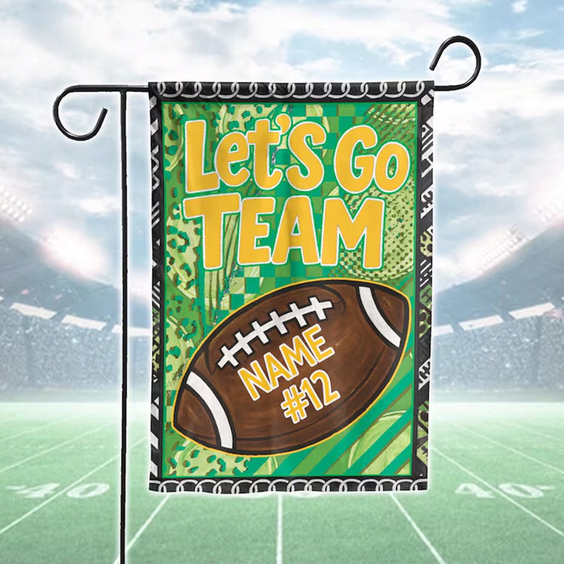 Custom Team Football Garden Flag, Personalized Football Yard Flag with Name Number