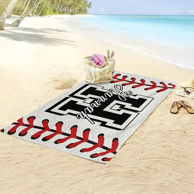 Themed Beach Towel - Personalized Name & Team Design-Customized Towel