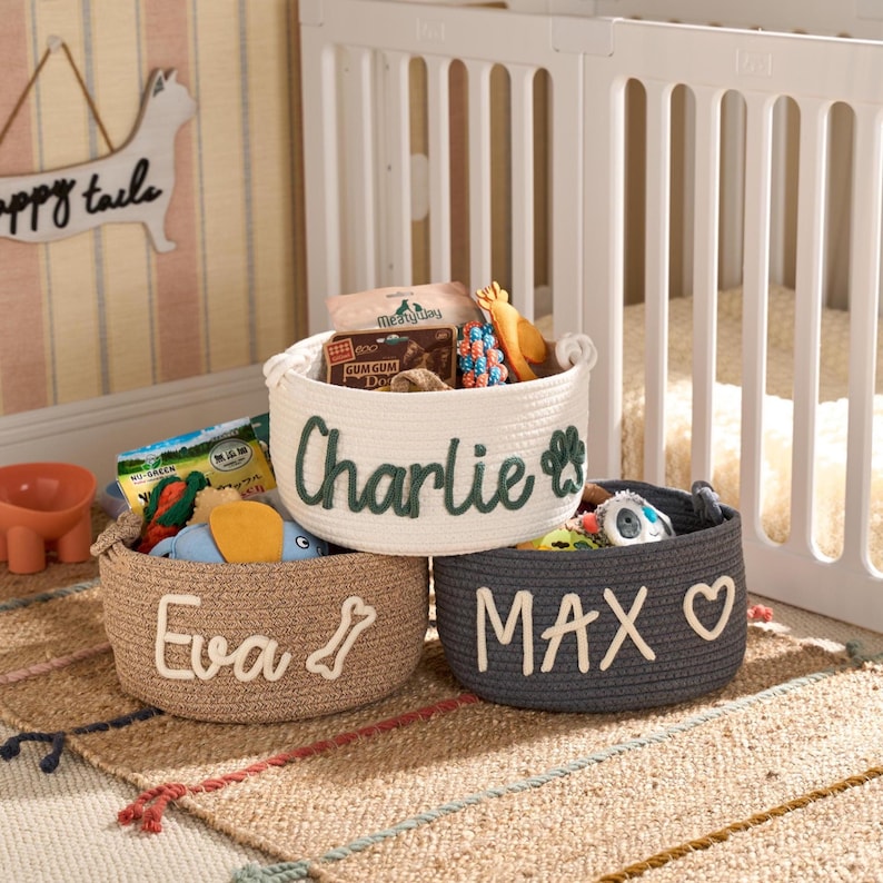 Personalized Basket | Pet Toy Box | Dog Toy Basket