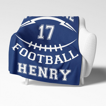 Personalized Football Blanket Custom, Custom Football Blanket with Name