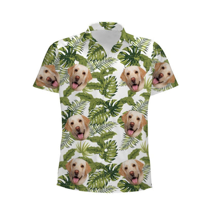 Personalized Photo Hawaiian Shirt Custom Dog Cat Face Holiday Tropical Pattern Shir
