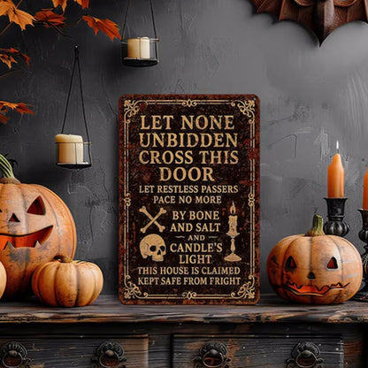 Witch’s Spell Metal Sign – Halloween Home Protection Poem