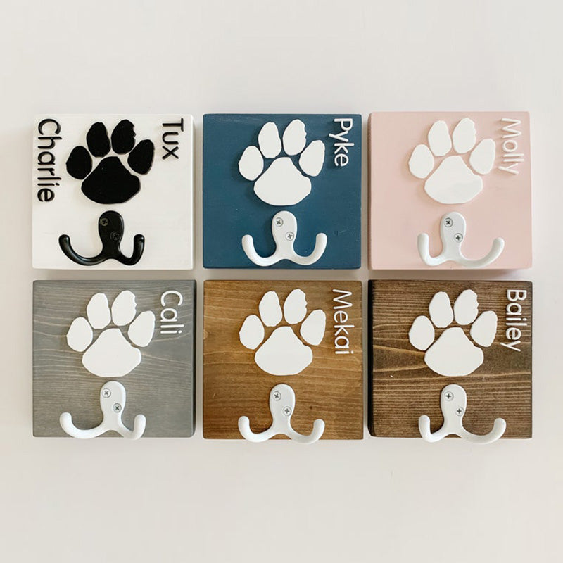 Personalized Pet Leash Wall Holder