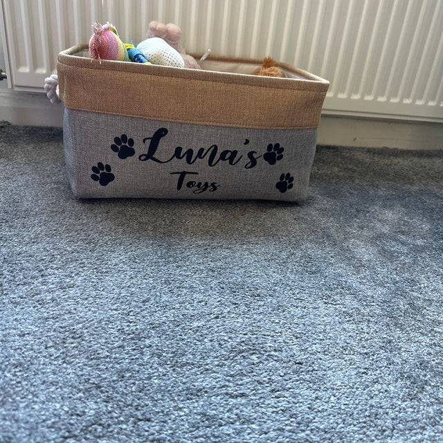 Custom Dog Storage Basket Personalized Dog Toy Basket Dog Toy Box