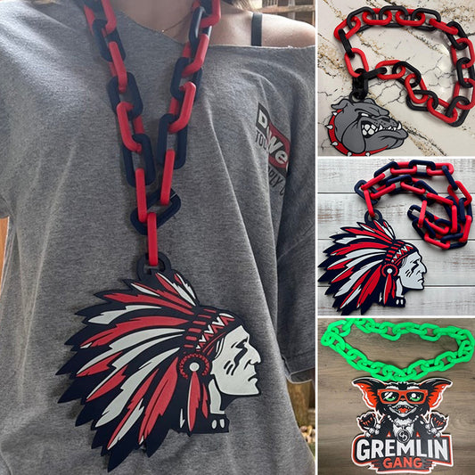 Custom Sports Turnover Chain, Oversized Medallion, Team mascot, Custom Colors, Any Logo