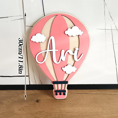 Personalized Hot Air Balloon Nameplate Hot Air Balloon Custom Sign