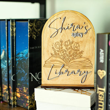 Personalized Spicy booktok Sign, smut reader, bookshelf sign
