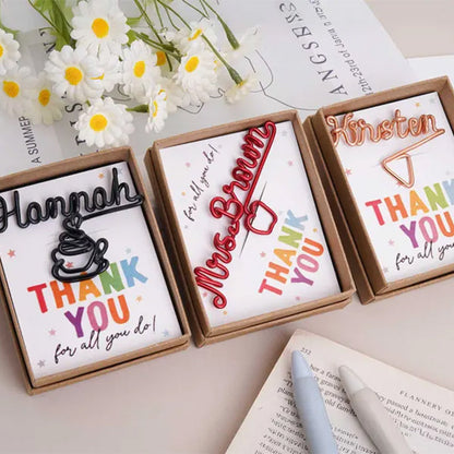 Personalized Wire Name Bookmark, Teacher Appreciation Gifts