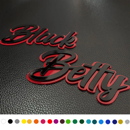 Custom Cursive Font Car Emblem - Custom Colors