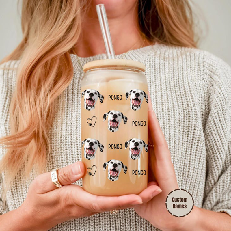 Personalized Pet Photo Glass Cup