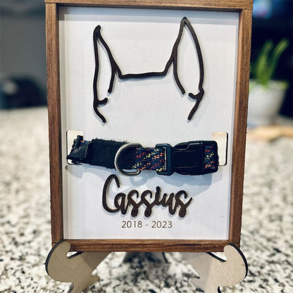 Custom Memorial Dog Ears Art, Collar Sign, Dog Memorial