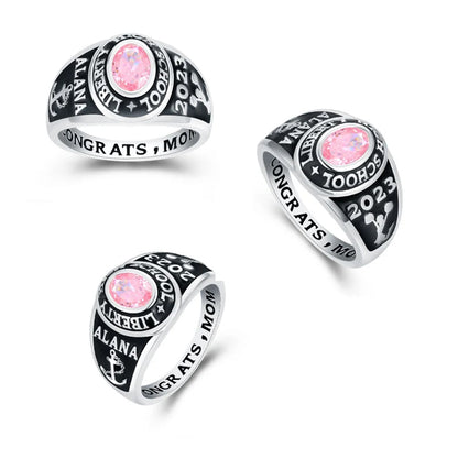 Best Value! Women's customizable silver class ring Graduation Gift