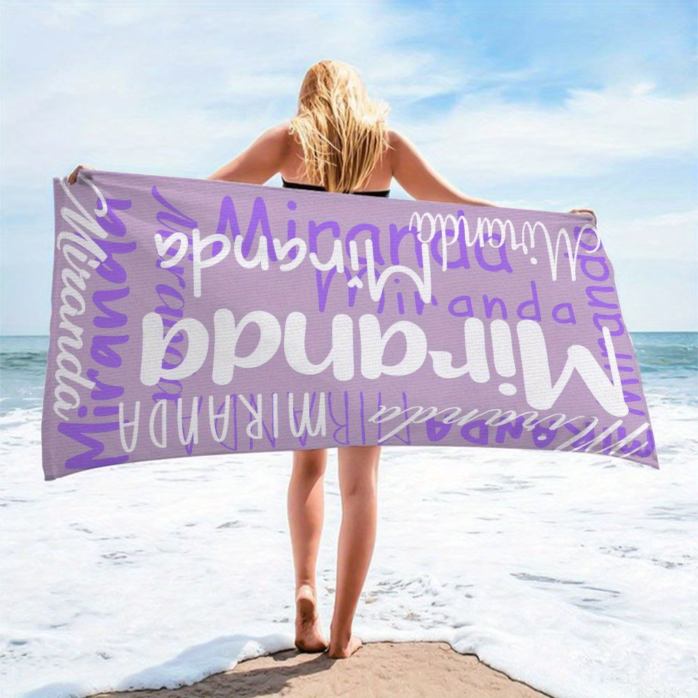 Custom Name Beach Towel - Personalized