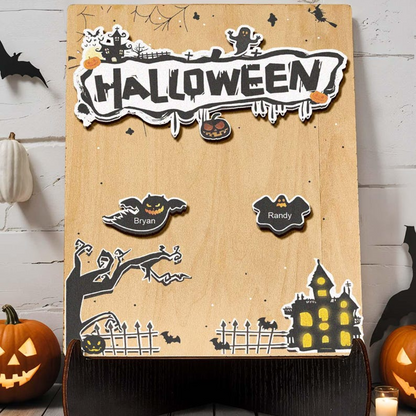 Personalized Ghost Family Sign, Custom Names, Ghost Shape