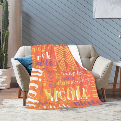 Custom Name Throw Blanket - Personalized Girls and Boys Blanket
