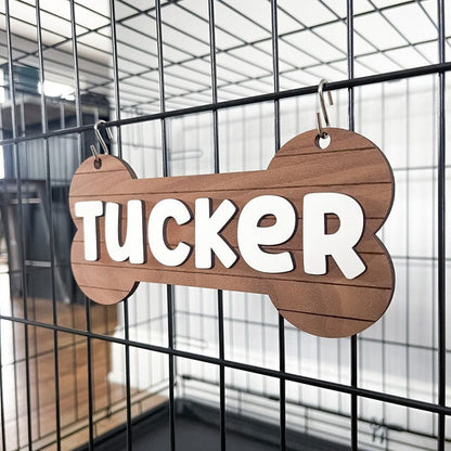 Personalized Crate Sign, Custom Dog Decor, Hanging Crate Sign, Custom Crate Sign, Dog Bone Sign