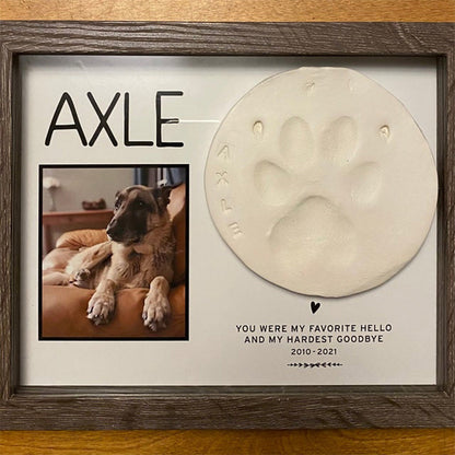Pet Memorial Paw Print Holder Shadow Box