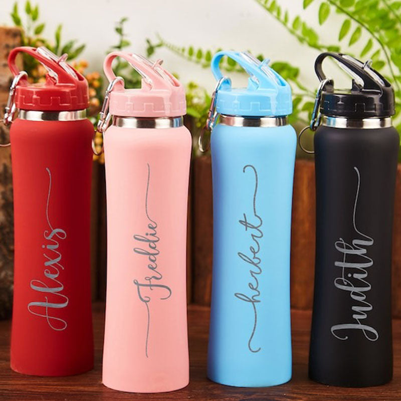 Engraved Water Bottles with Straw,Insulated Water Bottles