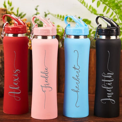 Engraved Water Bottles with Straw,Insulated Water Bottles