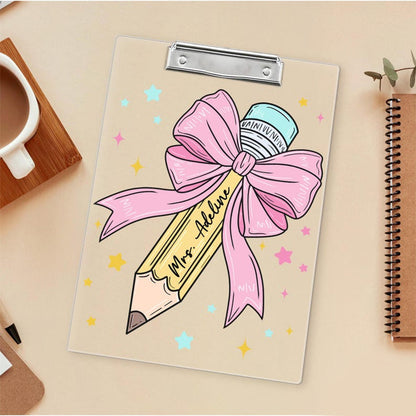 Personalized Teacher Gift, Acrylic Clipboard With Teacher Name