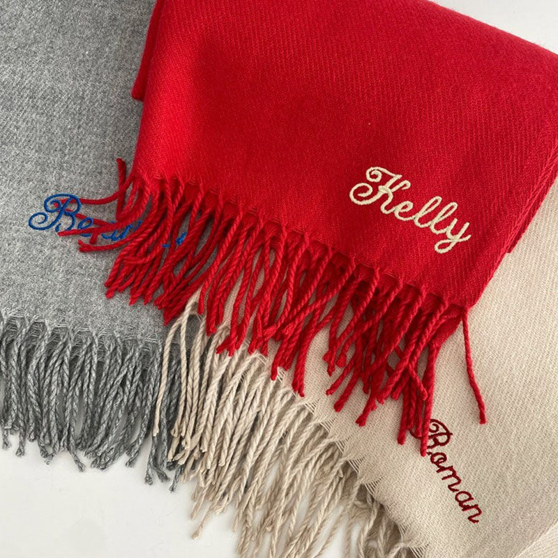 Embroidered Personalised Scarf, Monogrammed Scarf, Winter Scarf