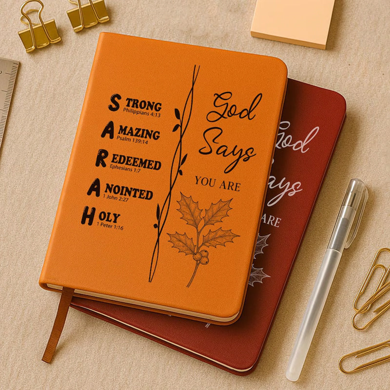 Personalized Christian Name Journal With Bible Verses, Custom Scripture Gift for Women