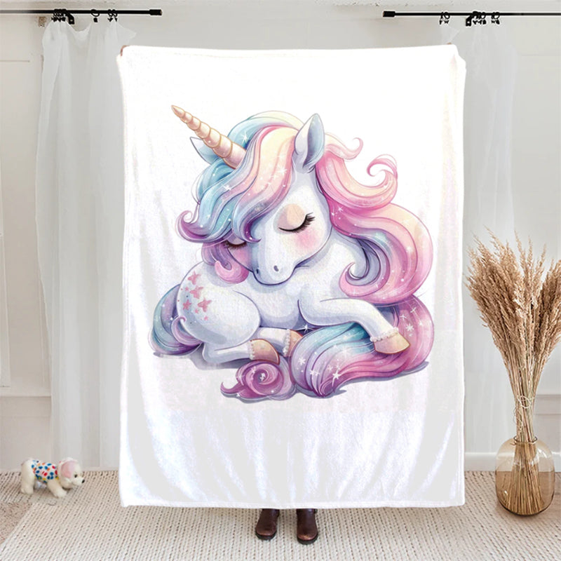 Personalized Fantasy Unicorn Soft Throw Blanket