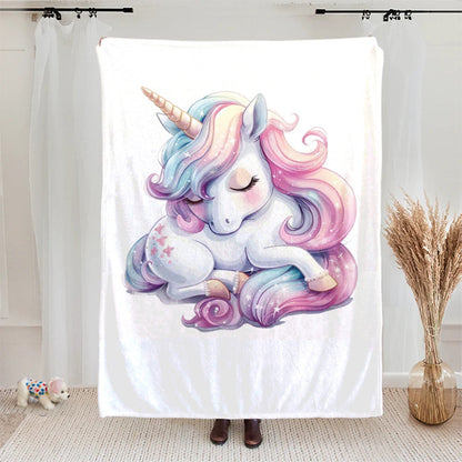 Personalized Fantasy Unicorn Soft Throw Blanket