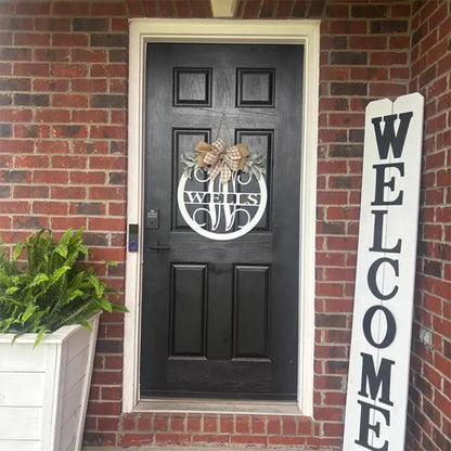 Last name door sign Initial Door Wreath Personalized front door