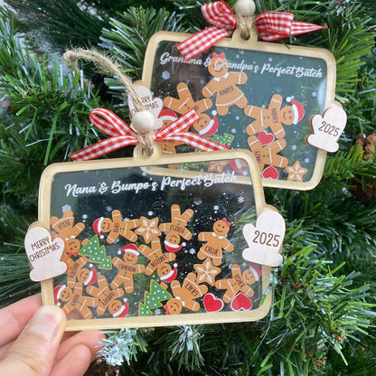 Custom Family Member Shaker Ornament, Custom Gingerbread Family Ornament
