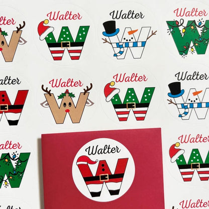 Personalized Christmas Name Tags, Kids Xmas Lights Gift Tags