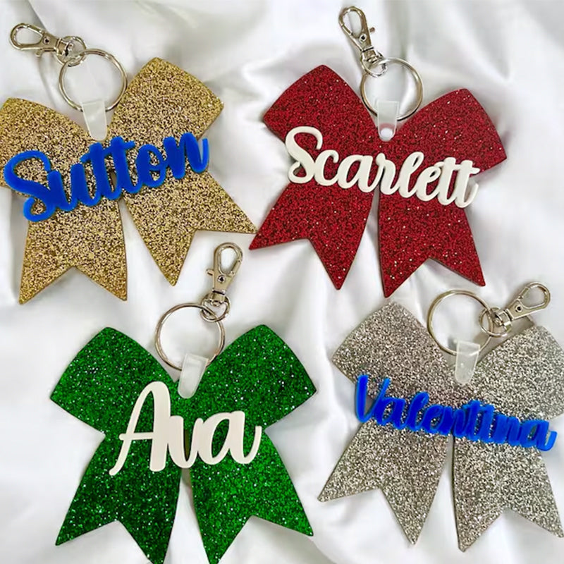 Go Fight Win! Cheer Bow Keychain