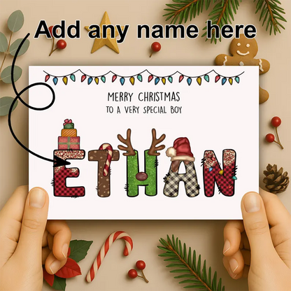 Personalised Christmas Card for grandson - Personalised Christmas Card for granddaughter