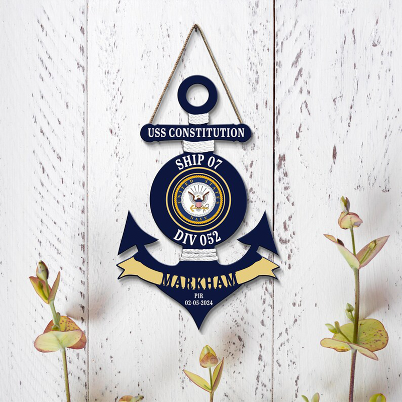 Custom Navy Anchor Wood Sign