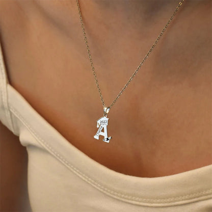 Personalized Graduation Name Necklace, 2025 Bachelor Cap Necklace