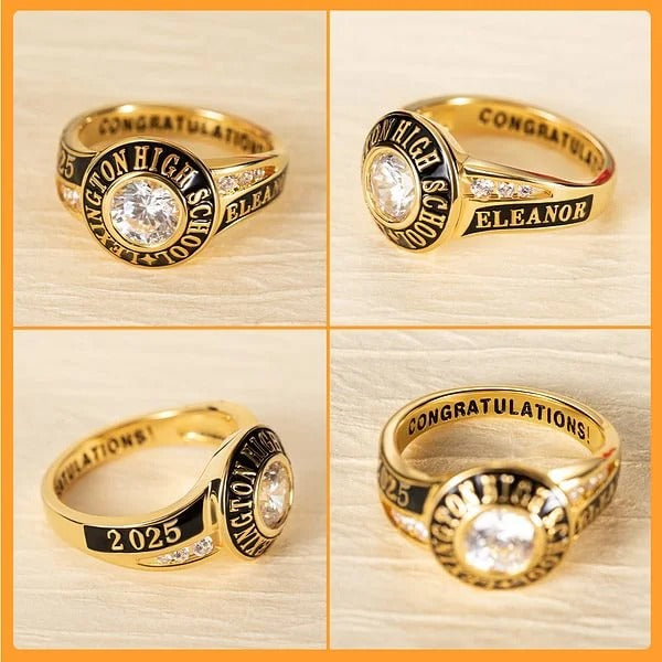 Personalized Engraved Birthstone Zircon Graduation Ring Graduation Gift