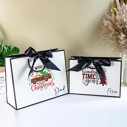 Custom 2025 Christmas Gift Bags, Personalized Women Xmas Gift Bags