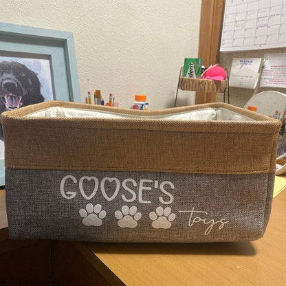 Custom Dog Storage Basket Personalized Dog Toy Basket Dog Toy Box