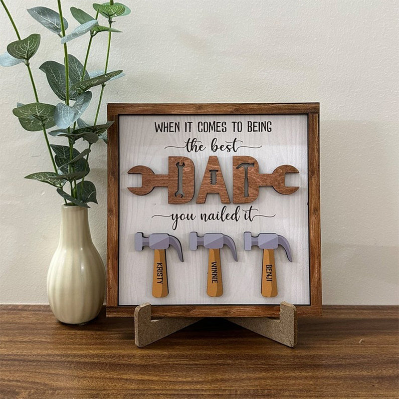 Personalized Father's Day Gift, The Best Dad Sign, Family Sign