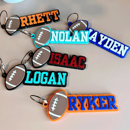 Personalized Soccer Football  Basketball  Name Keychain | Backpack Tags, Bag Tag