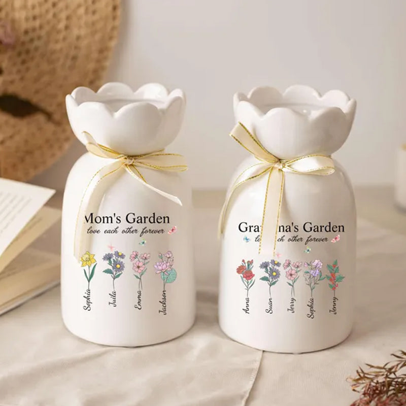 Personalized Grandma's Garden Flower Vase
