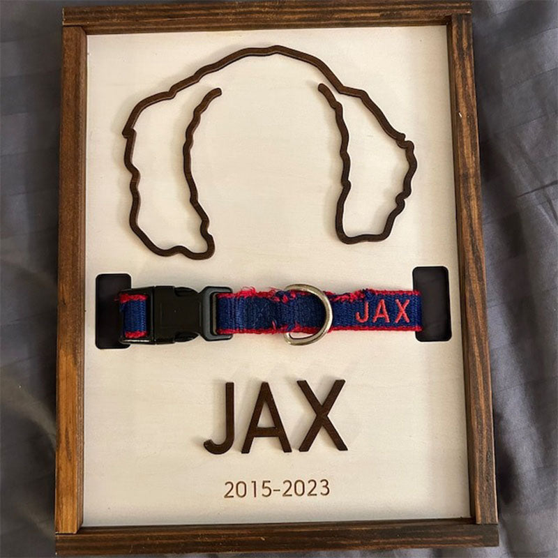 Custom Memorial Dog Ears Art, Collar Sign, Dog Memorial