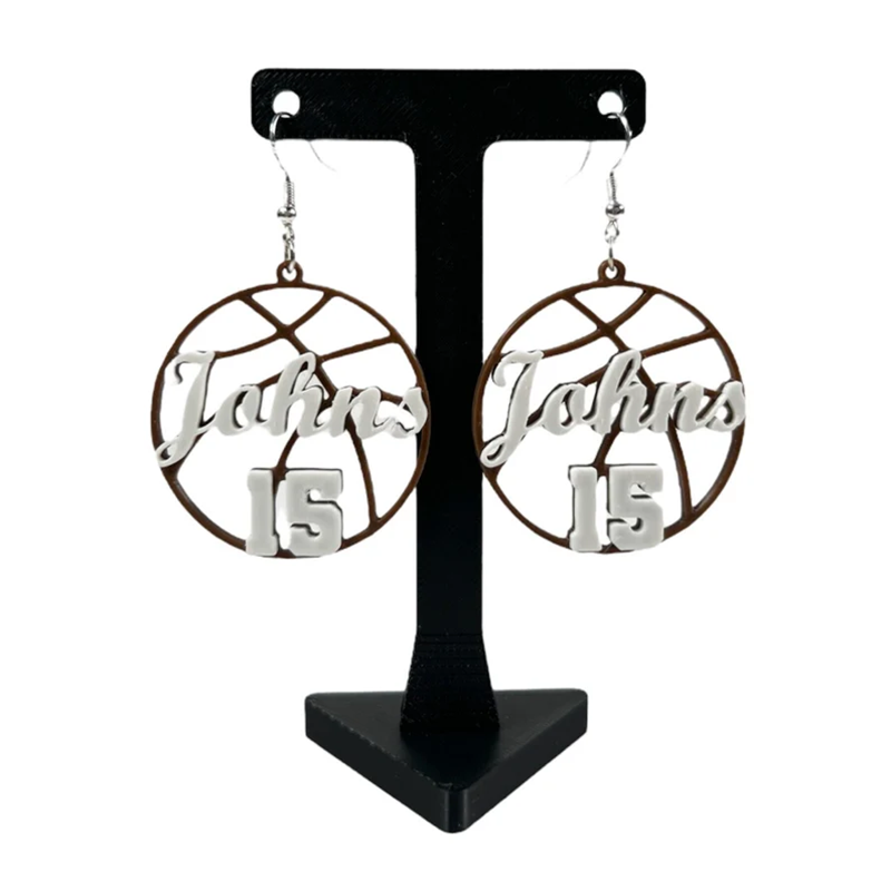 Custom Basketball Earrings - Personalized Name & Number