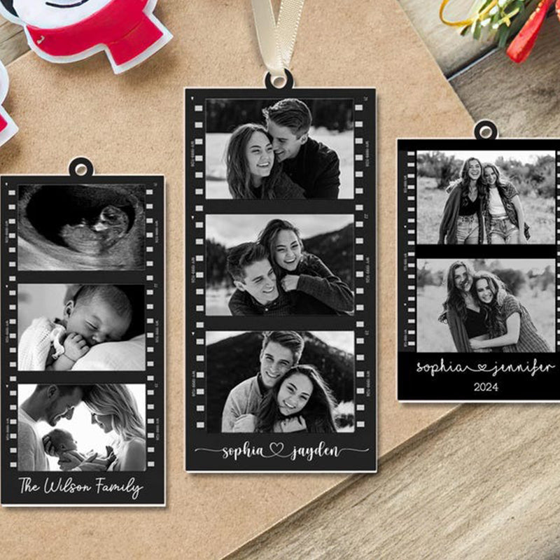 Custom Photo Strip Ornament, Christmas Ornament 2024