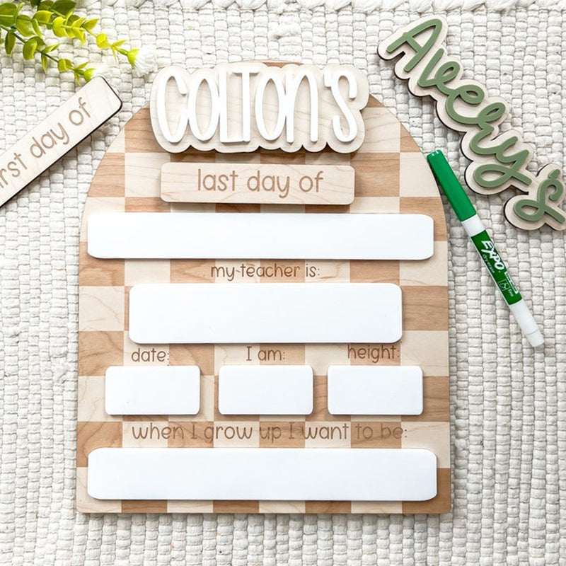 Personalized First Day of School Board, Back to School Sign