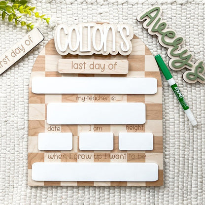 Personalized First Day of School Board, Back to School Sign