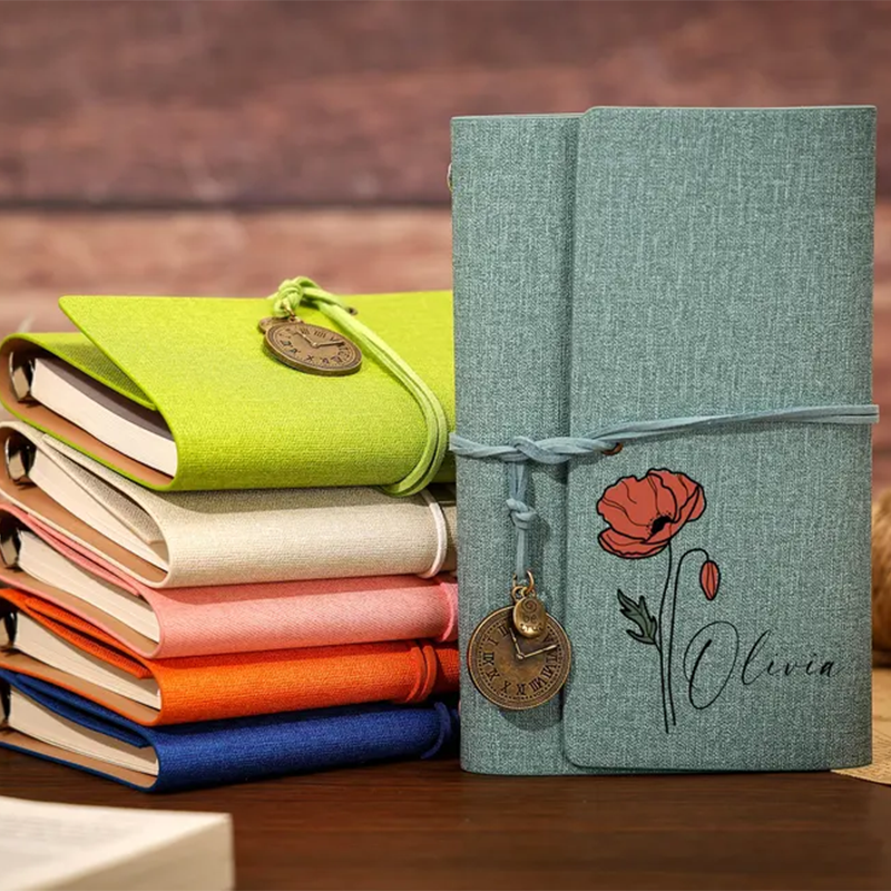 Personalized Bridesmaid Notepad,Custom Birth Flower Notebook with Name