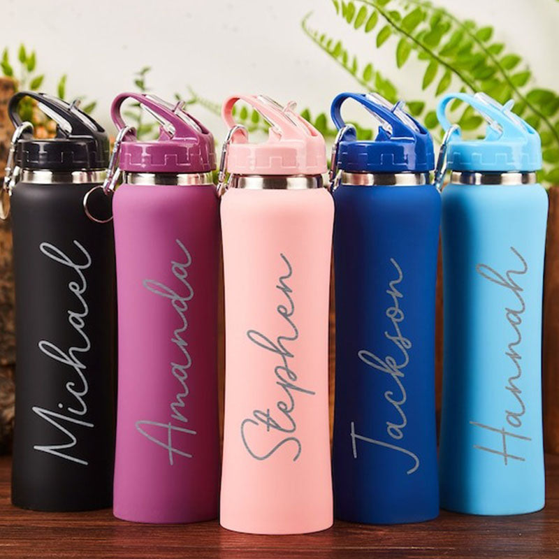 Engraved Water Bottles with Straw,Insulated Water Bottles
